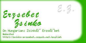 erzsebet zsinko business card